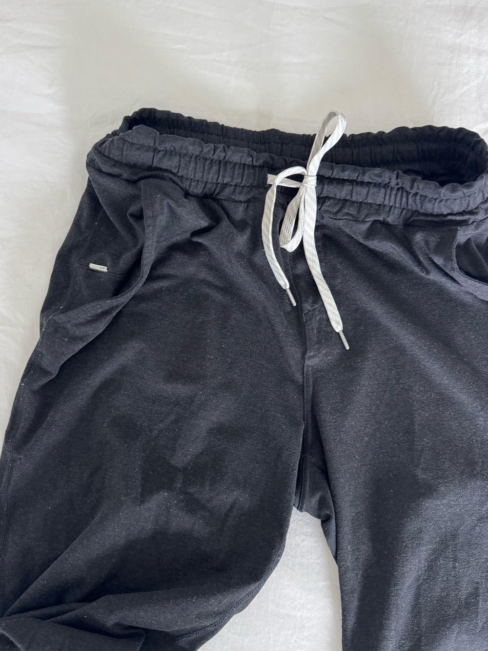 Vuori Black Jogger Pants with White Drawstring - Picture 2 of 3